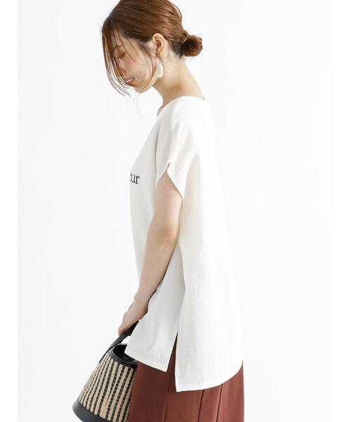 Te chichi（テチチ）の「ロゴプリント格子楊柳Tブラウス（シャツ/ブラウス・レディース・ブラウン/オフホワイト/ブラック・F）」の12枚目の写真