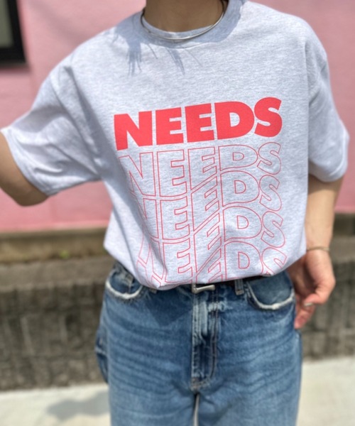 mi via loca（ミヴィアロカ）の「GILDAN NEEDS Tシャツ 【MV-009】（Tシャツ/カットソー・レディース・スミクロ/キナリ/ライトブルー/オートミール/オフホワイト/ブラック/ホワイト×ブラック/アッシュグレー・MEDIUM/LARGE/X-LARGE）」の6枚目の写真