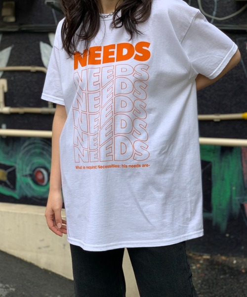 mi via loca（ミヴィアロカ）の「GILDAN NEEDS Tシャツ 【MV-009】（Tシャツ/カットソー・レディース・スミクロ/キナリ/ライトブルー/オートミール/オフホワイト/ブラック/ホワイト×ブラック/ライトグレー・MEDIUM/LARGE/X-LARGE）」の22枚目の写真