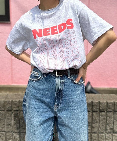 mi via loca（ミヴィアロカ）の「GILDAN NEEDS Tシャツ 【MV-009】（Tシャツ/カットソー・レディース・スミクロ/キナリ/ライトブルー/オートミール/オフホワイト/ブラック/ホワイト×ブラック/アッシュグレー・MEDIUM/LARGE/X-LARGE）」の22枚目の写真