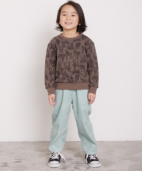 DILASH（ディラッシュ）の「アニマルジャカード柄トレーナー（スウェット・キッズ・キャメル/チャコール/グリーン・130/140/120/100/110/90/80）」の2枚目の写真
