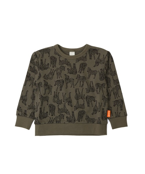 DILASH（ディラッシュ）の「アニマルジャカード柄トレーナー（スウェット・キッズ・キャメル/チャコール/グリーン・130/140/120/100/110/90/80）」の4枚目の写真