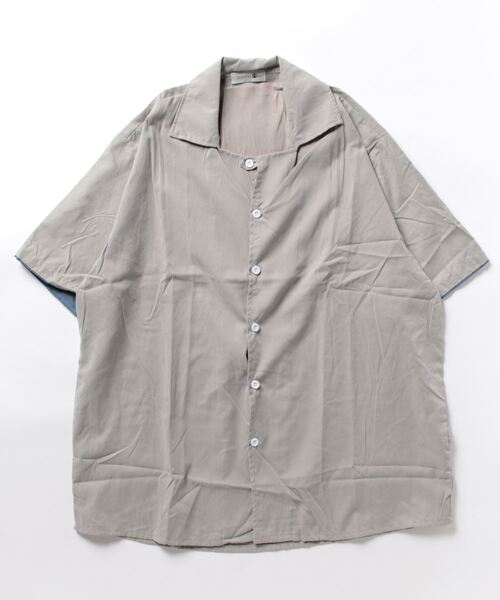 aimoha(アイモハ)の「aimoha menビッグシルエット半袖シャツ (SS)(シャツ/ブラウス・メンズ・グレー/ブルー/レッド・X-LARGE/LARGE/XX-LARGE)」の5枚目の写真