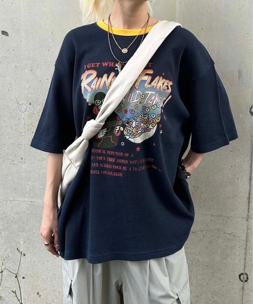 sedacle（セダクル）の「ワッフルリンガーTシャツ（Tシャツ/カットソー・メンズ・ブラック/ネイビー/アイボリー・MEDIUM/LARGE）」の3枚目の写真