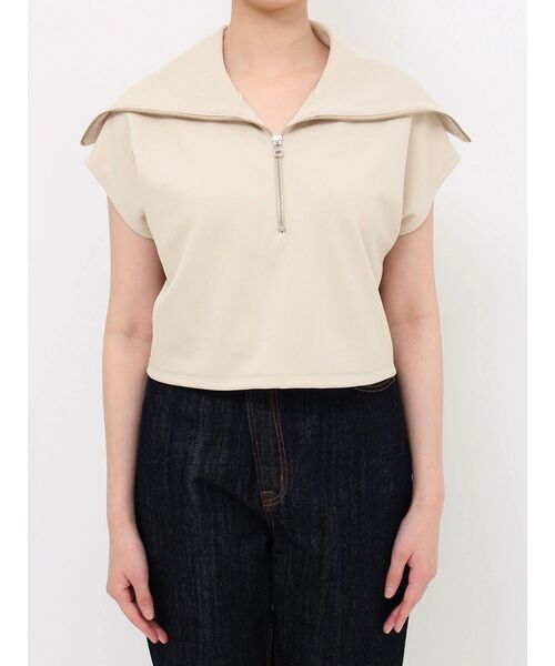 LAGUNAMOON（ラグナムーン）の「ショートZIPカットトップス（Tシャツ/カットソー・レディース・ブルー/アイボリー/ブラック・FREE）」の10枚目の写真