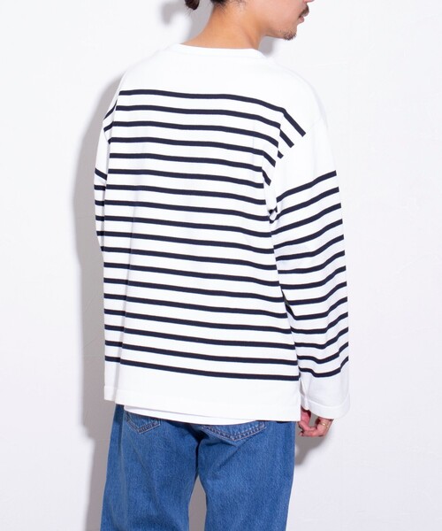 GLOSTER（グロスター）の「【GLOSTER/グロスター】バスクボーダー  ボートネック パネルボーダー（ニット/セーター・メンズ・ホワイト系その他2/ホワイト系その他/チャコールグレー/ネイビー・S/M/L）」の18枚目の写真