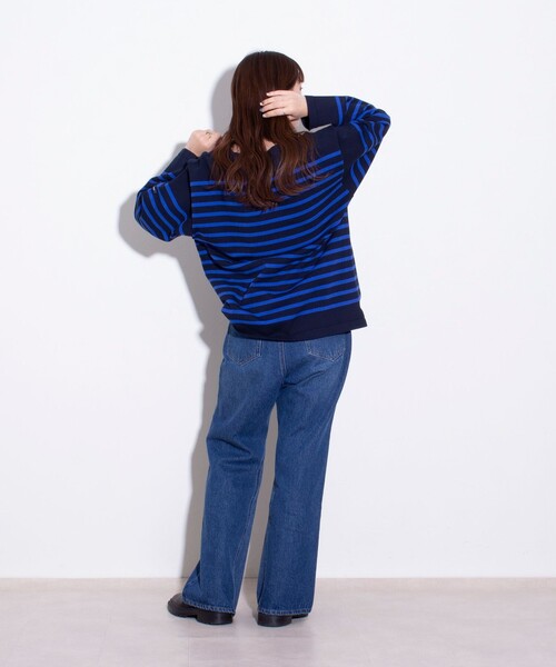 GLOSTER（グロスター）の「【GLOSTER/グロスター】バスクボーダー  ボートネック パネルボーダー（ニット/セーター・メンズ・ホワイト系その他2/ホワイト系その他/チャコールグレー/ネイビー・S/M/L）」の13枚目の写真