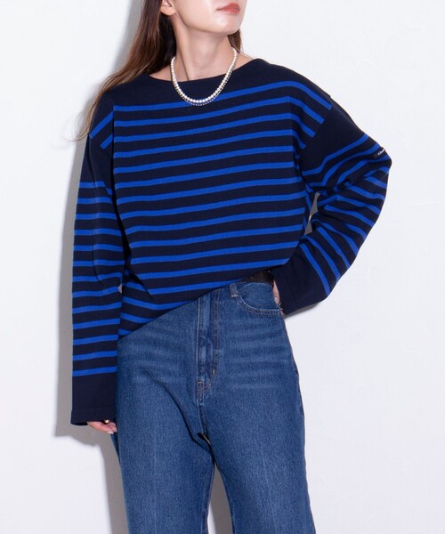 GLOSTER（グロスター）の「【GLOSTER/グロスター】バスクボーダー  ボートネック パネルボーダー（ニット/セーター・メンズ・ホワイト系その他2/ホワイト系その他/チャコールグレー/ネイビー・S/M/L）」の19枚目の写真