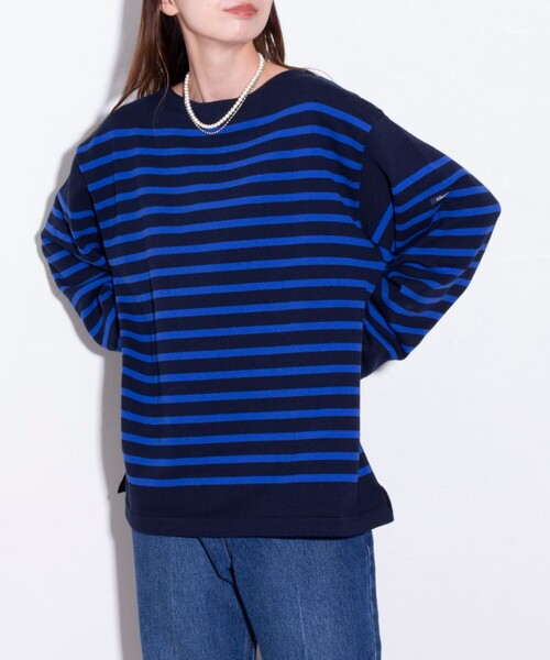 GLOSTER（グロスター）の「【GLOSTER/グロスター】バスクボーダー  ボートネック パネルボーダー（ニット/セーター・メンズ・ホワイト系その他2/ホワイト系その他/チャコールグレー/ネイビー・S/M/L）」の7枚目の写真