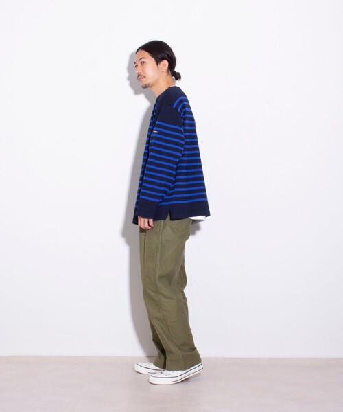 GLOSTER（グロスター）の「【GLOSTER/グロスター】バスクボーダー  ボートネック パネルボーダー（ニット/セーター・メンズ・ホワイト系その他2/ホワイト系その他/チャコールグレー/ネイビー・S/M/L）」の14枚目の写真