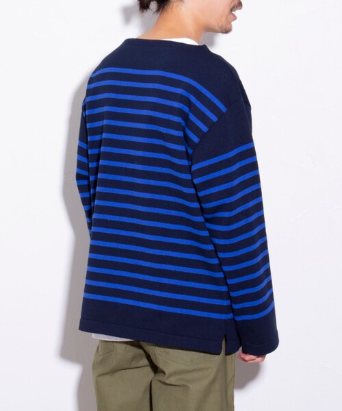 GLOSTER（グロスター）の「【GLOSTER/グロスター】バスクボーダー  ボートネック パネルボーダー（ニット/セーター・メンズ・ホワイト系その他2/ホワイト系その他/チャコールグレー/ネイビー・S/M/L）」の8枚目の写真