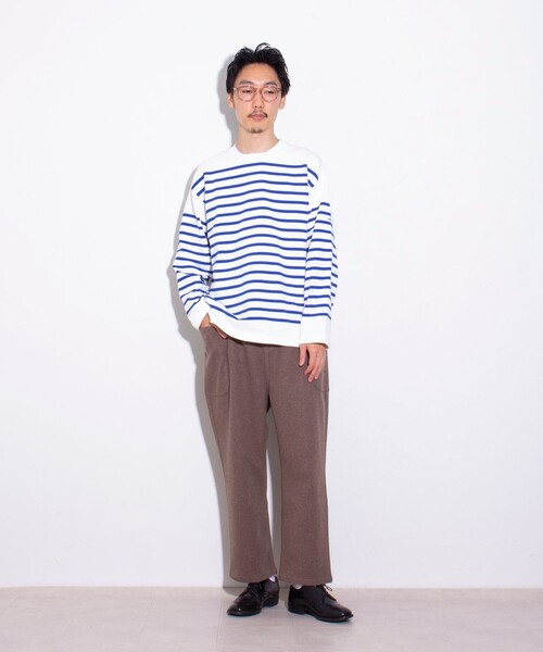 GLOSTER（グロスター）の「【GLOSTER/グロスター】バスクボーダー  ボートネック パネルボーダー（ニット/セーター・メンズ・ホワイト系その他2/ホワイト系その他/チャコールグレー/ネイビー・S/M/L）」の9枚目の写真