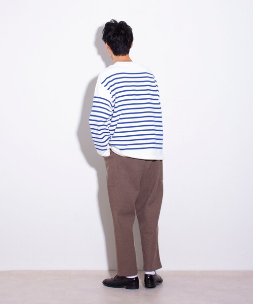 GLOSTER（グロスター）の「【GLOSTER/グロスター】バスクボーダー  ボートネック パネルボーダー（ニット/セーター・メンズ・ホワイト系その他2/ホワイト系その他/チャコールグレー/ネイビー・S/M/L）」の16枚目の写真