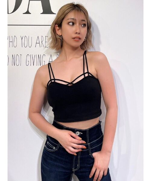 GYDA（ジェイダ）の「バインダービスチェ（キャミソール・レディース・ブラック/オフホワイト・FREE）」の20枚目の写真