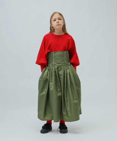 LOWRYS FARM（ローリーズファーム）の「フロントジップスカート　976097（スカート・キッズ・ブラック/カーキ・FREE）」の12枚目の写真