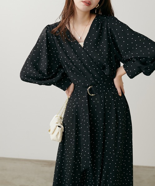 natural couture(ナチュラルクチュール)の「骨ストカシュクールワンピース(ワンピース・レディース・チェック/レッド/ベージュ/ドット/ネイビー/イエロー/ピンク・FREE)」の15枚目の写真