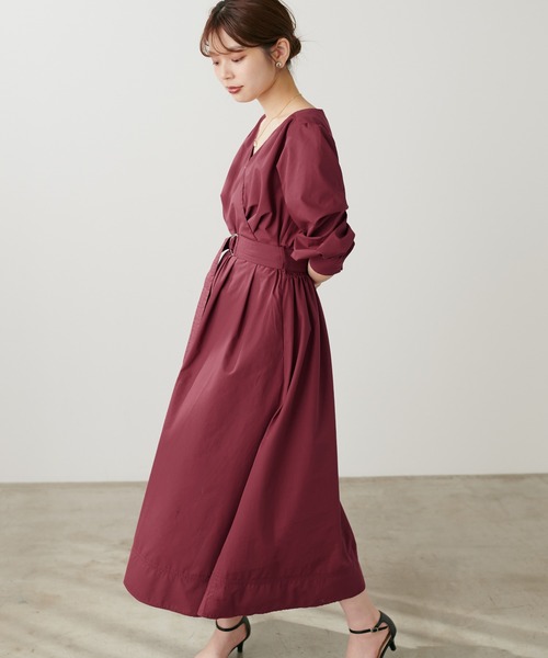 natural couture(ナチュラルクチュール)の「骨ストカシュクールワンピース(ワンピース・レディース・チェック/レッド/ベージュ/ドット/ネイビー/イエロー/ピンク・FREE)」の11枚目の写真