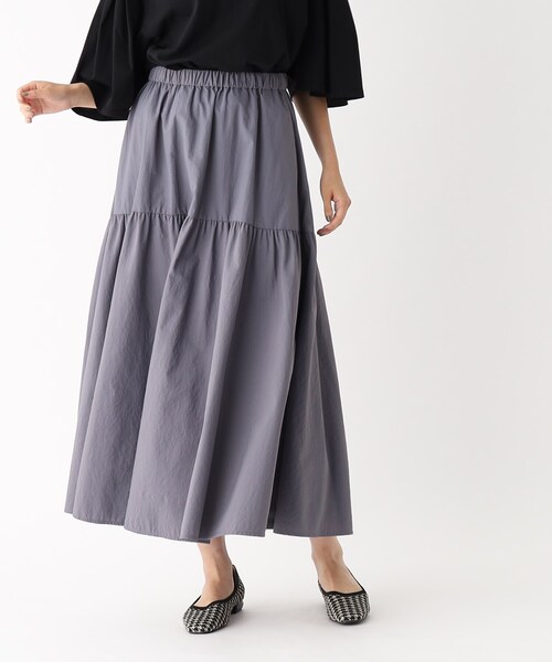 OPAQUE.CLIP（オペークドットクリップ）の「◆ボリュームティアードスカート【洗濯機洗い可/イージーケア】（スカート・レディース・ブラック/チャコールグレー/ピンク系・36/40/38）」の3枚目の写真