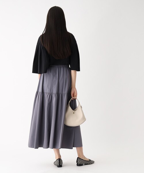 OPAQUE.CLIP（オペークドットクリップ）の「◆ボリュームティアードスカート【洗濯機洗い可/イージーケア】（スカート・レディース・ブラック/チャコールグレー/ピンク系・36/40/38）」の6枚目の写真