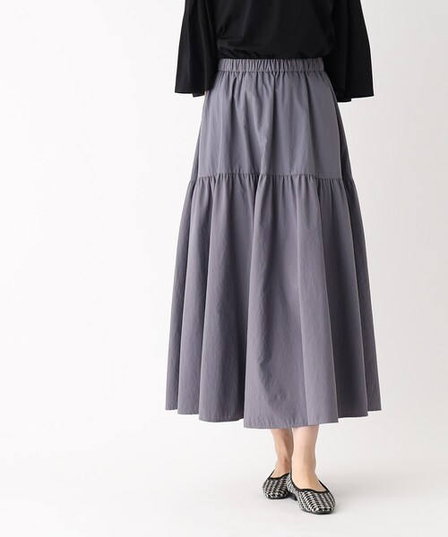 OPAQUE.CLIP（オペークドットクリップ）の「◆ボリュームティアードスカート【洗濯機洗い可/イージーケア】（スカート・レディース・ブラック/チャコールグレー/ピンク系・36/40/38）」の7枚目の写真