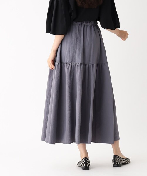 OPAQUE.CLIP（オペークドットクリップ）の「◆ボリュームティアードスカート【洗濯機洗い可/イージーケア】（スカート・レディース・ブラック/チャコールグレー/ピンク系・36/40/38）」の9枚目の写真