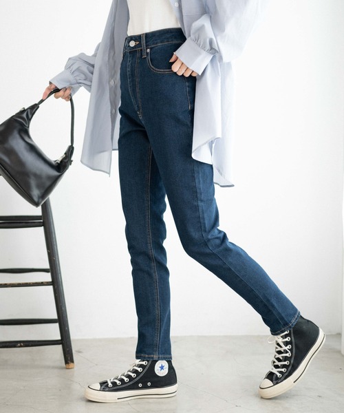 WEGO（ウィゴー）の「WEGO/ハイウエストストレッチスキニーパンツ（デニムパンツ・レディース・ダークインディゴブルー/ブラック・MEDIUM/X-SMALL/SMALL）」の12枚目の写真