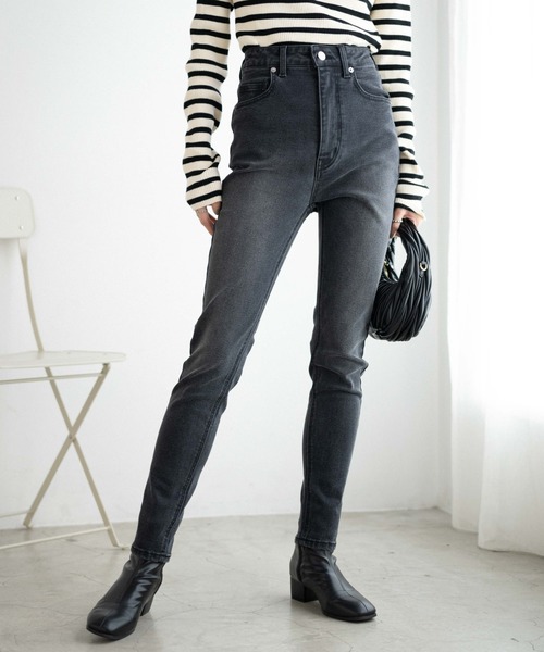 WEGO（ウィゴー）の「WEGO/ハイウエストストレッチスキニーパンツ（デニムパンツ・レディース・ダークインディゴブルー/ブラック・MEDIUM/X-SMALL/SMALL）」の15枚目の写真