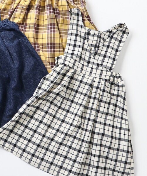 BREEZE(ブリーズ)の「2WAYジャンスカ(ジャンパースカート・キッズ・アイボリー/イエロー/インディゴブルー・130/100/120/90/110/80)」の1枚目の写真