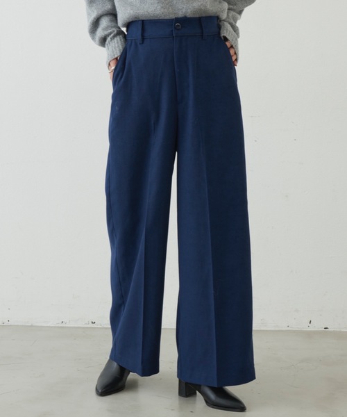 Aunt Marie's(アントマリーズ)の「ウールライクパイピングワイドスラックス【サイズ展開あり】(スラックス・レディース・アイボリー/ネイビー/ブラック・MT/FREE)」の3枚目の写真
