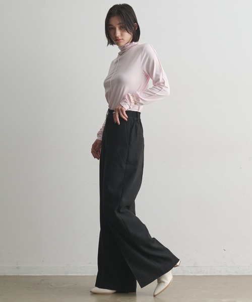 Aunt Marie's(アントマリーズ)の「ウールライクパイピングワイドスラックス【サイズ展開あり】(スラックス・レディース・アイボリー/ネイビー/ブラック・MT/FREE)」の21枚目の写真