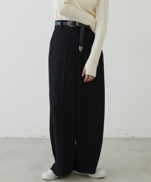 Aunt Marie's(アントマリーズ)の「ウールライクパイピングワイドスラックス【サイズ展開あり】(スラックス・レディース・アイボリー/ネイビー/ブラック・MT/FREE)」の11枚目の写真