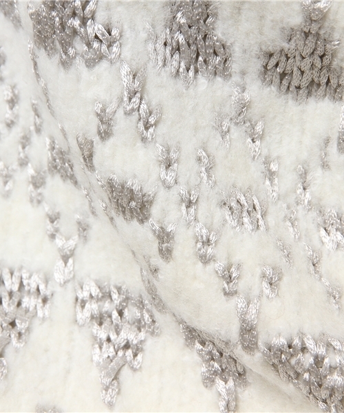 GUILD PRIME（ギルドプライム）の「【GUILD PRIME】WOMENS シャイニーボヘミアンニット（ニット/セーター・レディース・ブラック/ホワイト・34/36）」の8枚目の写真