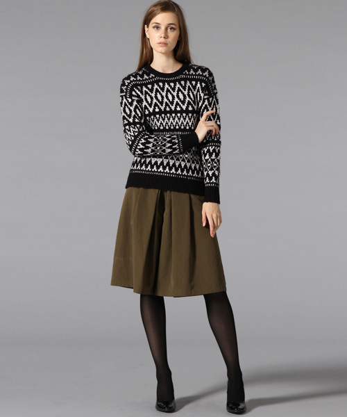 GUILD PRIME（ギルドプライム）の「【GUILD PRIME】WOMENS シャイニーボヘミアンニット（ニット/セーター・レディース・ブラック/ホワイト・34/36）」の10枚目の写真