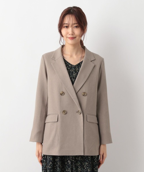 GLOBAL WORK（グローバルワーク）の「お手入れらくらくSET UPWジャケット/MATINEE LINE/969685（トレンチコート・レディース・チャコールグレー/モカ/ベージュ・MEDIUM/LARGE/SMALL）」の8枚目の写真