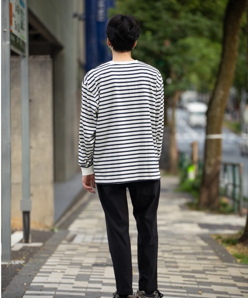 NAVY(ネイビー)の「NAVY USコットン100% ボーダー長袖Tシャツ(Tシャツ/カットソー・メンズ・ブラック/ホワイト/ネイビー/ブラウン・M/S/L/XL/XXL)」の20枚目の写真