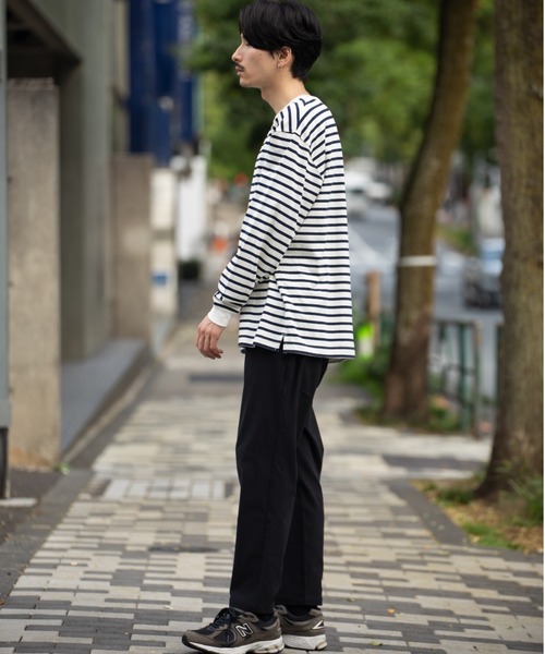 NAVY(ネイビー)の「NAVY USコットン100% ボーダー長袖Tシャツ(Tシャツ/カットソー・メンズ・ブラック/ホワイト/ネイビー/ブラウン・M/S/L/XL/XXL)」の7枚目の写真