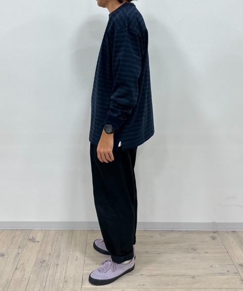 NAVY(ネイビー)の「NAVY USコットン100% ボーダー長袖Tシャツ(Tシャツ/カットソー・メンズ・ブラック/ホワイト/ネイビー/ブラウン・M/S/L/XL/XXL)」の14枚目の写真