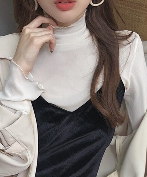 DiamondHearts（ダイヤモンドハーツ）の「シースルートップス（Tシャツ/カットソー・レディース・グレー/ブラック/ベージュ/ホワイト/ライトベージュ・FREE）」の2枚目の写真