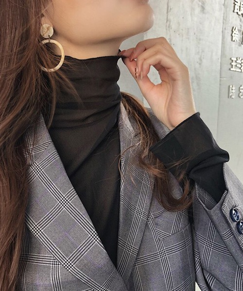 DiamondHearts（ダイヤモンドハーツ）の「シースルートップス（Tシャツ/カットソー・レディース・グレー/ブラック/ベージュ/ホワイト/ライトベージュ・FREE）」の3枚目の写真