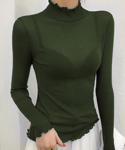 DiamondHearts（ダイヤモンドハーツ）の「シースルートップス（Tシャツ/カットソー・レディース・グレー/ブラック/ベージュ/ホワイト/ライトベージュ・FREE）」の11枚目の写真