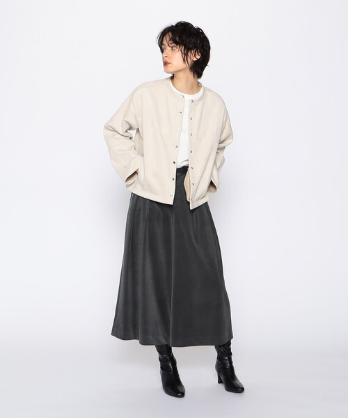 COMME CA ISM（コムサイズム）の「ベロアコーデュロイジャージー　ガウチョパンツ（その他パンツ・レディース・チャコール/ネイビー/ベージュ・SMALL/MEDIUM/LARGE）」の21枚目の写真