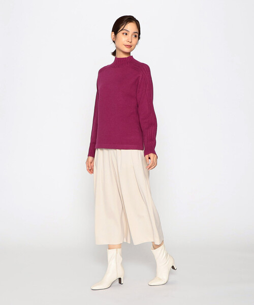 COMME CA ISM（コムサイズム）の「ベロアコーデュロイジャージー　ガウチョパンツ（その他パンツ・レディース・チャコール/ネイビー/ベージュ・SMALL/MEDIUM/LARGE）」の9枚目の写真