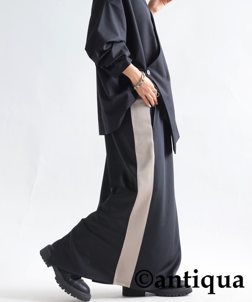 antiqua（アンティカ）の「ライン配色スカート（スカート・レディース・グリーン系その他/ブラック系その他/ブラウン系その他・FREE）」の8枚目の写真