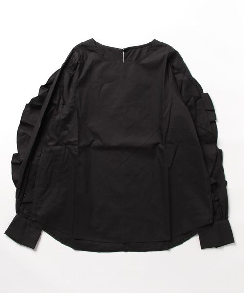 STYLEBLOCK(スタイルブロック)の「ブロードフリルスリーブブラウス(シャツ/ブラウス・レディース・ブラック/ホワイト/ネイビー・M)」の3枚目の写真
