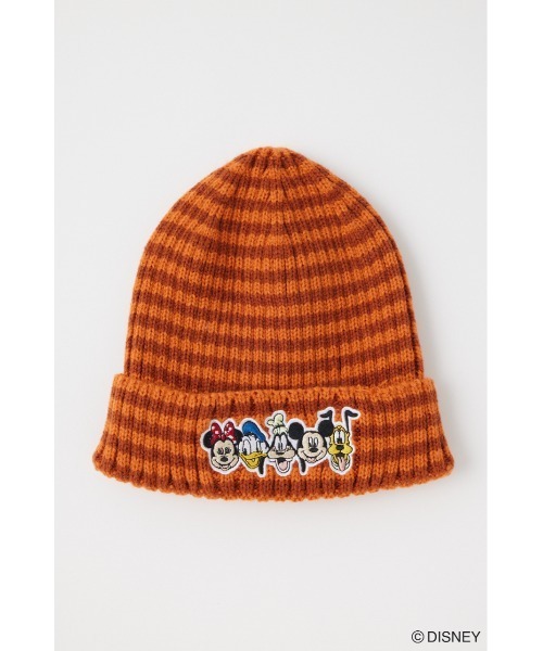 Disney SERIES CREATED by MUS（ディズニーシリーズクリエイテッドバイエムユーエス）の「MD STRIPED KNIT キャップ（ニットキャップ/ビーニー・レディース・イエロー/オレンジ・FREE）」の3枚目の写真