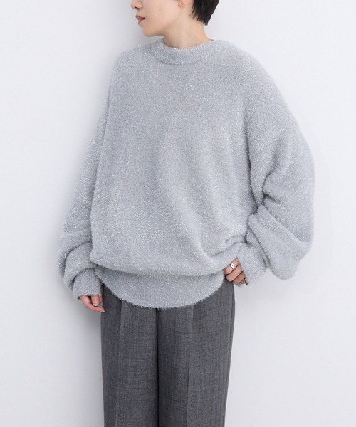 LEPSIM（レプシィム）の「【FOR I SERIES】7ゲージラメニットプルオーバー　980465（ニット/セーター・レディース・ブラウン/ブルー/ライトグレー/グリーン・FREE）」の2枚目の写真