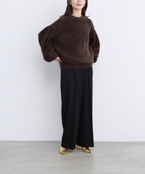 LEPSIM（レプシィム）の「【FOR I SERIES】7ゲージラメニットプルオーバー　980465（ニット/セーター・レディース・ブラウン/ブルー/ライトグレー/グリーン・FREE）」の6枚目の写真