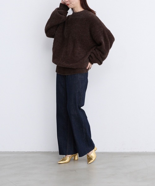 LEPSIM（レプシィム）の「【FOR I SERIES】7ゲージラメニットプルオーバー　980465（ニット/セーター・レディース・ブラウン/ブルー/ライトグレー/グリーン・FREE）」の8枚目の写真