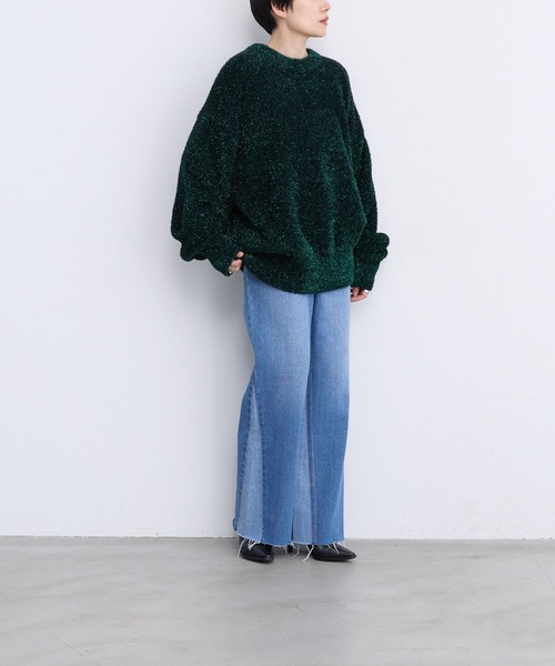 LEPSIM（レプシィム）の「【FOR I SERIES】7ゲージラメニットプルオーバー　980465（ニット/セーター・レディース・ブラウン/ブルー/ライトグレー/グリーン・FREE）」の11枚目の写真