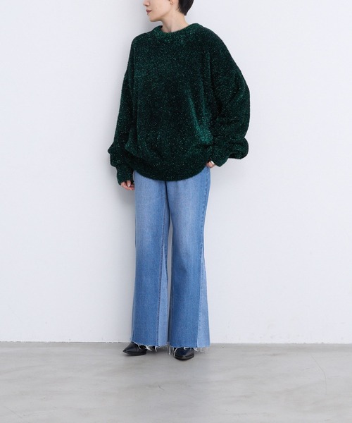 LEPSIM（レプシィム）の「【FOR I SERIES】7ゲージラメニットプルオーバー　980465（ニット/セーター・レディース・ブラウン/ブルー/ライトグレー/グリーン・FREE）」の12枚目の写真